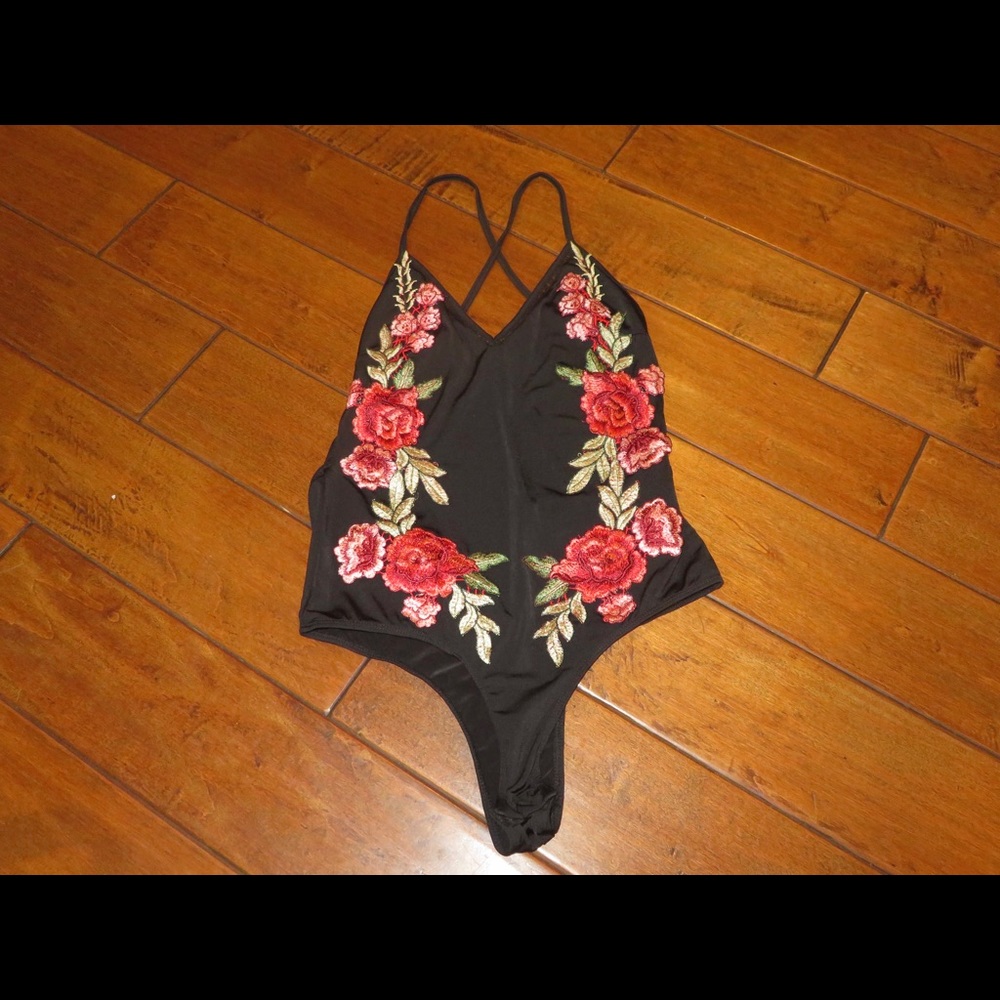 SUPER TRENDY EMBROIDERED BODY SUIT FROM LF!!